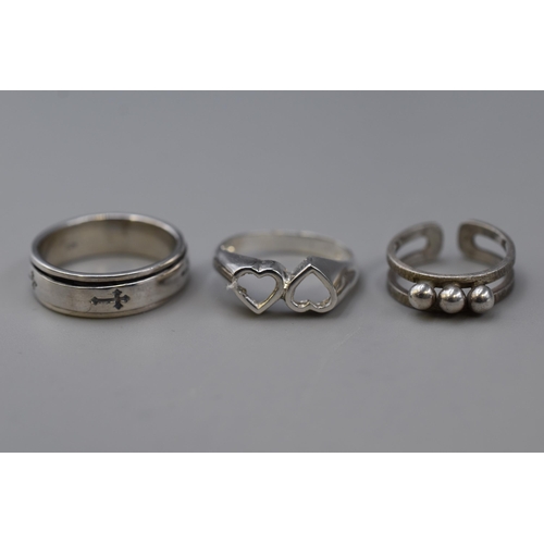 36 - Selection of Five Rings, S925 or Hallmarked (Display not Included)