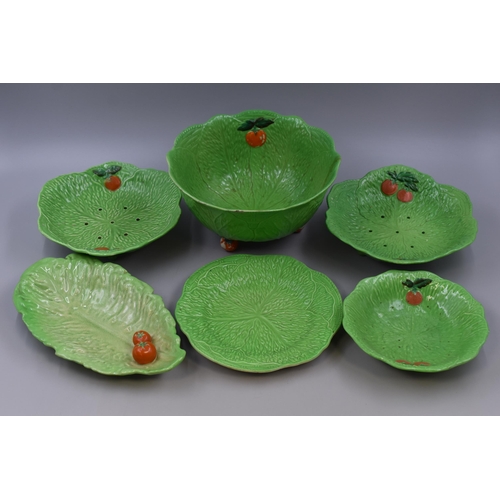 298 - Six Piece Vintage Six Piece Lettuce Leaf Set to include Beswick Ware and Carlton Ware