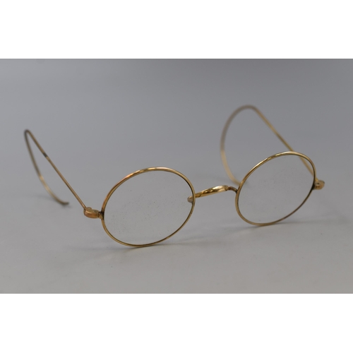 48 - Really Nice Quality Pair of Vintage Gold Plated Spectacles in Case