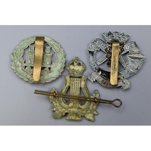 262 - Three Military Cap Badges including Duke of Cornwall First Volunteer Battalion, Army Music Core and ... 