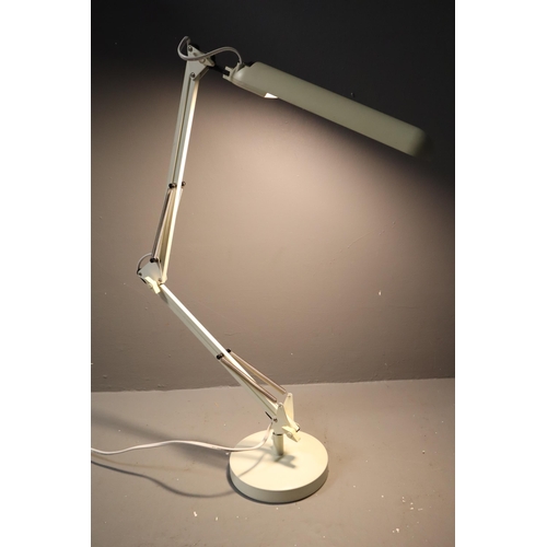 325 - The Daylight Company vintage white architects long craft lamp (powers on when tested)