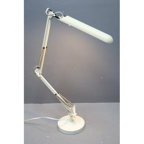 325 - The Daylight Company vintage white architects long craft lamp (powers on when tested)