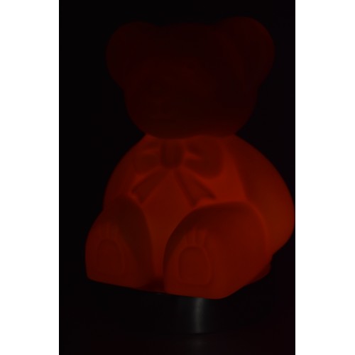 328 - Child's Glass Teddy Bear Lamp working when tested