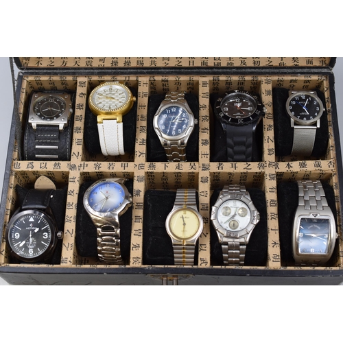 270 - Selection of 10 Watches including Geneve, Anucci, Louis Valentin, ICE and Ricardo complete with Disp... 