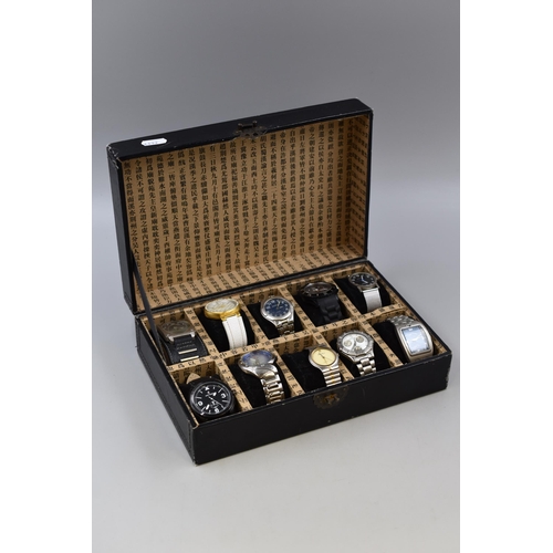 270 - Selection of 10 Watches including Geneve, Anucci, Louis Valentin, ICE and Ricardo complete with Disp... 