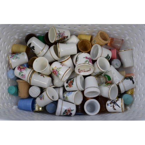 456 - Selection of thimbles to include Flowers, Wooden, Glass, Plastic and Bird