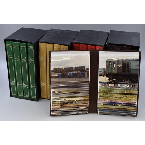 489 - 16 photo albums each containing 72 photos of Railway engines from various locations around the count... 