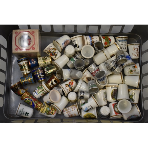 460 - Selection of thimbles to include some Enamel, Nursery Rhymes, Royalty, Adverts, Countries and Places