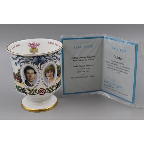 276 - Coalport H.R.H The Prince of Wales and Lady Diana Spencer 29th July 1981 marriage cup