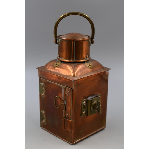 279 - A Copper and Brass Ships Port Lantern, Approx 8.5