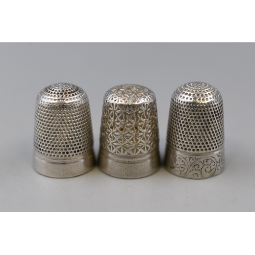 281 - Three Charles Horner Sterling Silver Thimbles