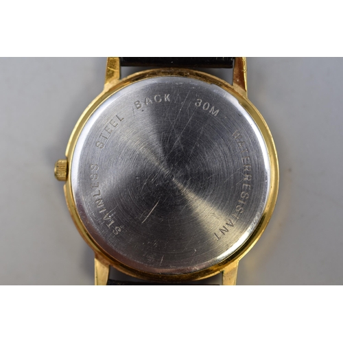 82 - Calibri Quartz Moon Face Watch Complete with Leather Strap (Working)