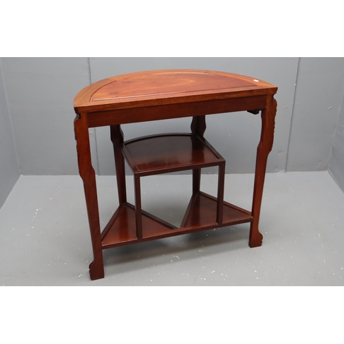 547 - Rosewood Chinese carved half moon table (31