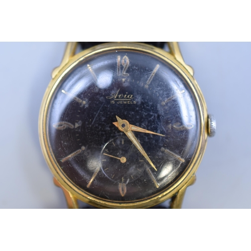 98 - Avia 15 Jewels mechanical vintage watch (working)