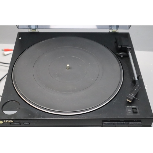 555 - An Aiwa Automatic Turntable (PX-E80, Powers On), With Aiwa CD Player (DX-M73, Untested), And Pioneer... 