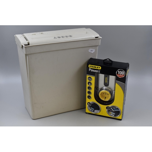 513 - Electric Paper Shredder and a Stanley 100 watt Inverter