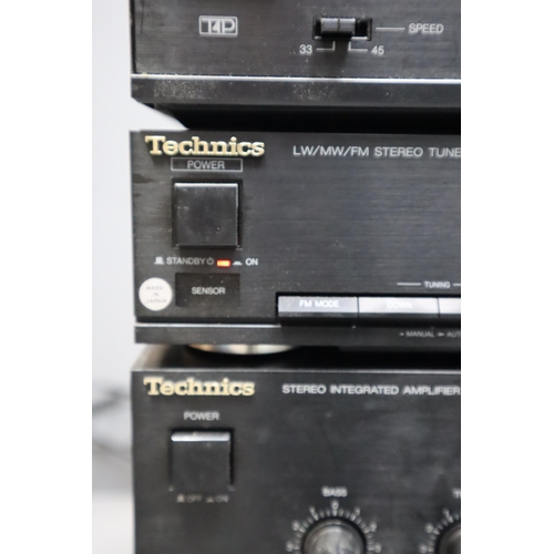 557 - Technics stereo stack system comprising of - SL -J90 Automatic turntable (with operating manual) ST ... 