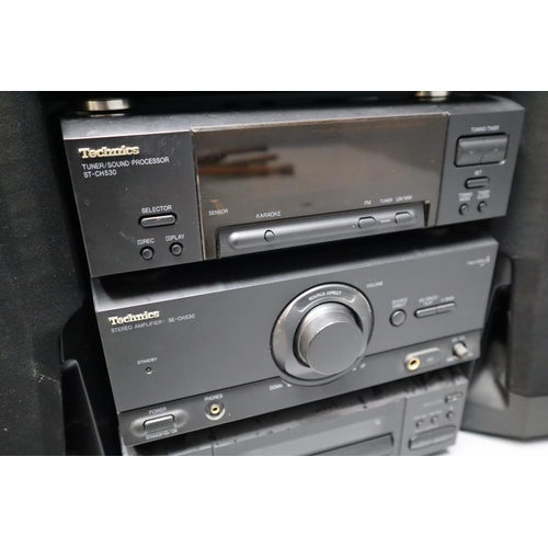 515 - A Technics HiFi System To Include Stereo Cassette Deck (RS-CH730), Tuner/Sound Processor (ST-CH530),... 