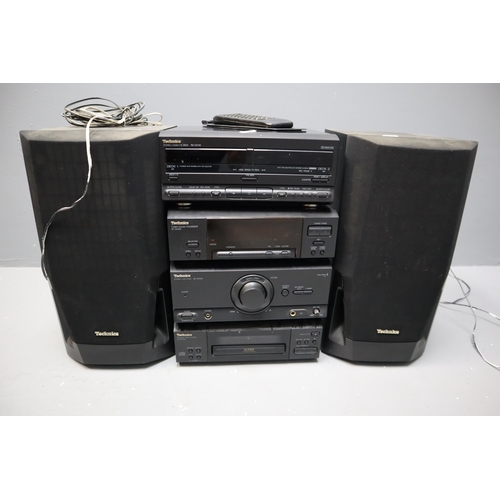 515 - A Technics HiFi System To Include Stereo Cassette Deck (RS-CH730), Tuner/Sound Processor (ST-CH530),... 