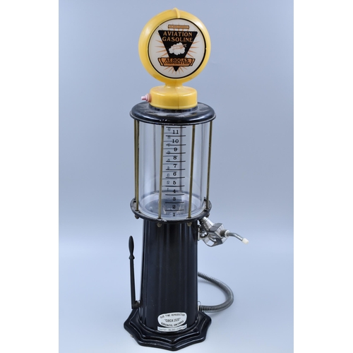 353 - Olde Tyme gas pump liquor dispenser circa 1920 with light up sign that works. (21