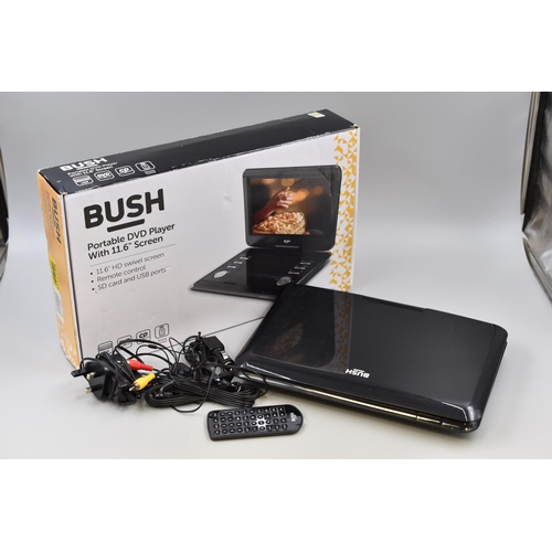 525 - Bush portable DVD player with 11.6 swivel screen with remote control and SD card and USB ports (stil... 