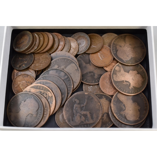 163 - Selection of 20 Farthings (George V & George VI) and approx 15 Victoria Young Head Pennies