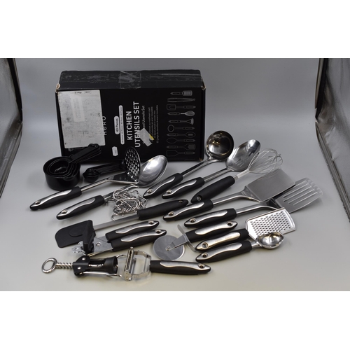 528 - New Forty Piece Kitchen Stainless Steel Utensil Set