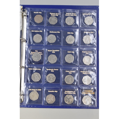 170 - Change Checker Folder Containing 20 Collectors 50p Coins Including Beatrix Potter, WWF, Paddington a... 