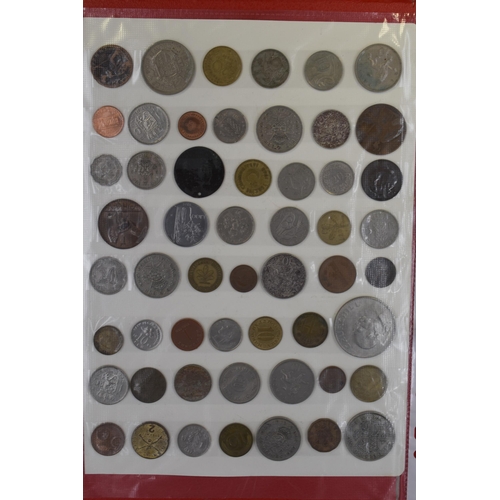 171 - Folder Containing 4 Sheets of English and Foreign Coins (Approx 200)