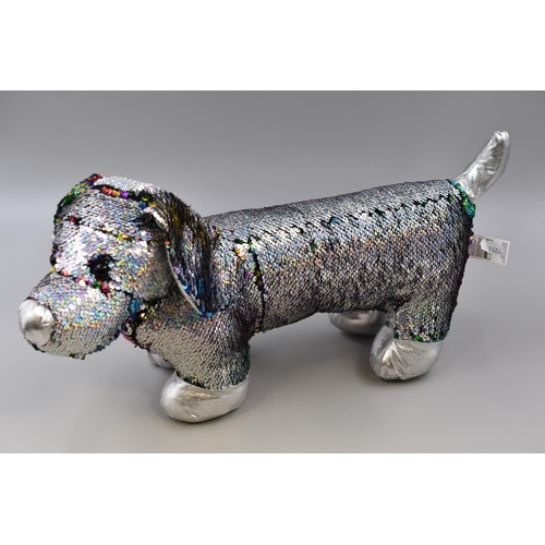 537 - Reversible Sequined Rainbow Dog