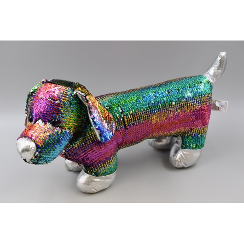 537 - Reversible Sequined Rainbow Dog