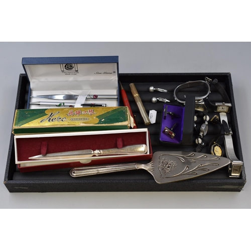 183 - A Selection of Collectables To Include Mackintosh Pen Set, Harmonica, Elizabeth II Coronation Pen, L... 