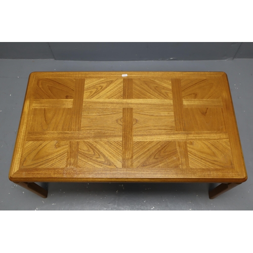 545 - A Nathan Mid-Century Teak Coffee Table With Grid Design, Approx 20.5