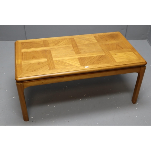 545 - A Nathan Mid-Century Teak Coffee Table With Grid Design, Approx 20.5