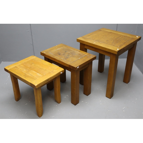 589 - Three Solid Wood Side Tables. No Postage