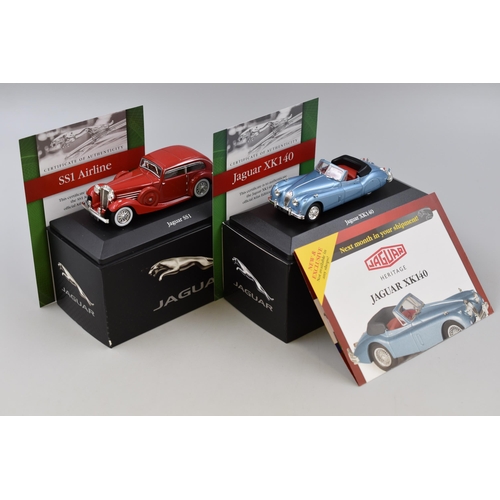 197 - Pair Of Collectors Model Jaguar Cars By Atlas Editions To Include, Jaguar XK140 and Jaguar SS1 Airli... 