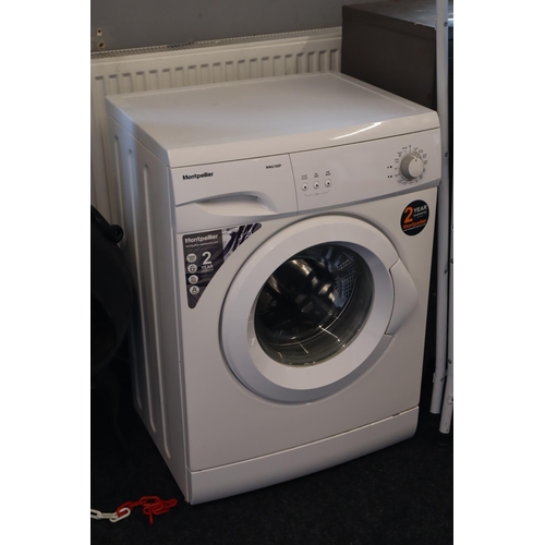 641 - Montpellier MW6100P Washing Machine complete with Water feed Pipe Powers on when tested. No Postage