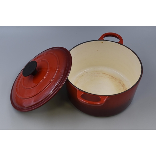 378 - Large Red Casserole Dish with Lid (7