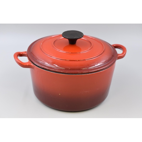 378 - Large Red Casserole Dish with Lid (7