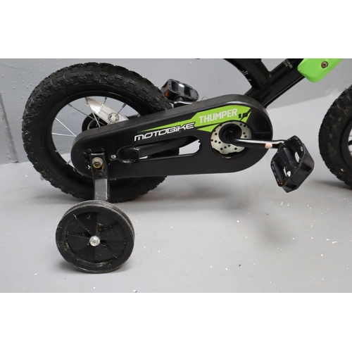 649 - Child's Motocross Style Pedal Bike with Stabiliser's Fitted. No Postage