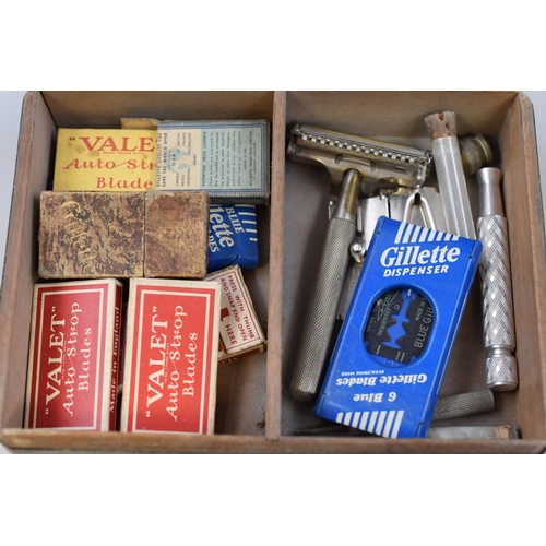 222 - Vintage Valet shaving kit including Auto strop blades, Gillette blade dispenser, Gillette blades and... 