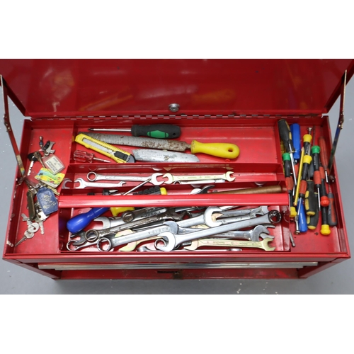 659 - Taskmaster metal tool chest with six draws and removable tool tray containing a large selection of t... 