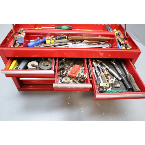 659 - Taskmaster metal tool chest with six draws and removable tool tray containing a large selection of t... 