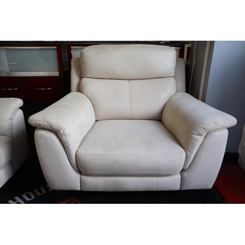 629 - Modern Two Piece Three Seat Settee Comprising of a Two Seater Settee and a Single seat Chair in Faux... 