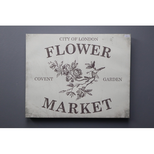 385 - Two Canvas on Frame Pictures to include Vintage VW Camper Van and London Covent Garden Flower Market... 