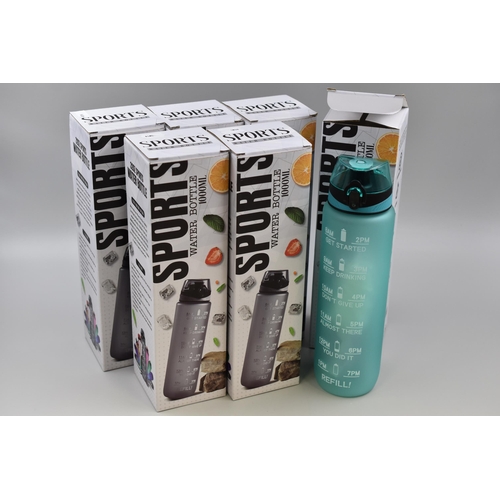 712 - Six Brand New Boxed 1000ml Sports Water Bottles