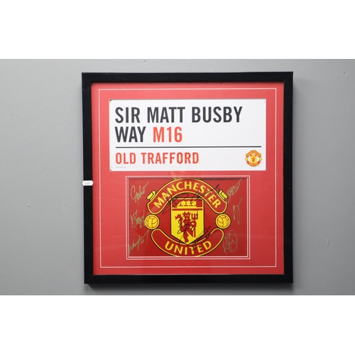 392 - Framed and Glazed Manchester United Signed Pic Montage, Dated Between 2007-2009. Includes Wayne Roon... 