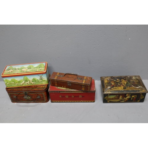 722 - Five vintage tins (various sizes)