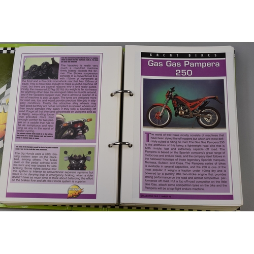 733 - Two Mega Bike binders containing a large selection of fact sheets