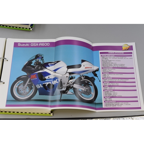 733 - Two Mega Bike binders containing a large selection of fact sheets